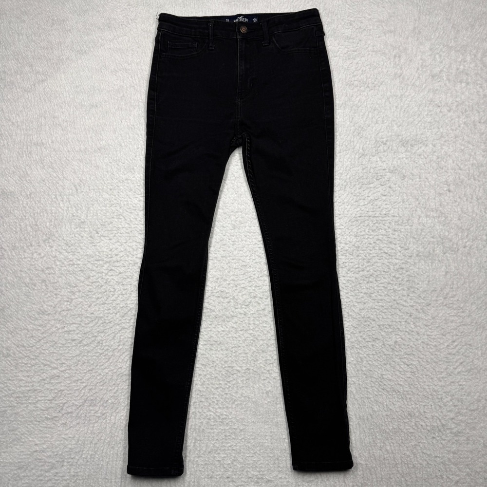 Hollister Black Denim High Rise Super Skinny Pants Jean Women's Size 3S (26x26)
